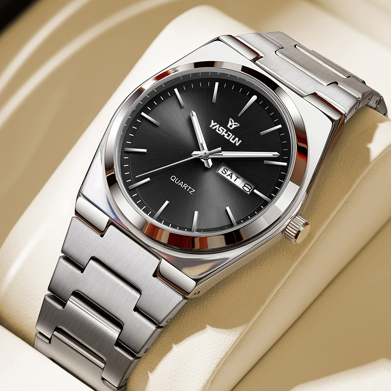 Luxury Watch Top 10 - トップブランドの高級ステンレススチール製クォーツ腕時計、メンズ用、夜光機能、防水、日付・曜日表示付きメンズ腕時計、Relogio Masculino