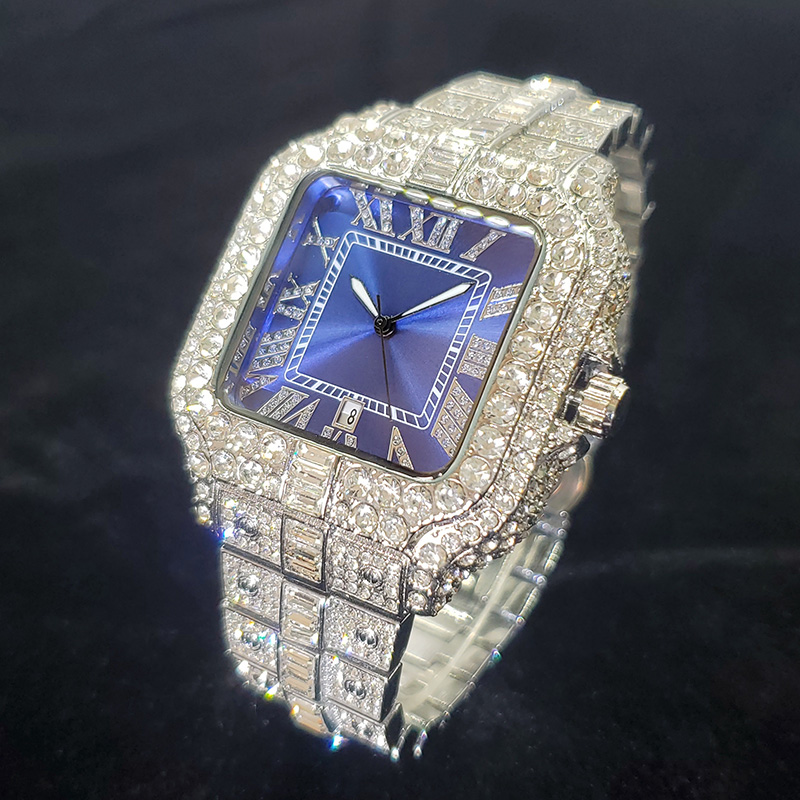 Luxury Watch Iceberg - 高級ブランドダイヤモンド腕時計男性ファッションクールな光沢のあるシルバージュエリー時計ヒップホップアイスアウトオリジナルリロイ Hombre ドロップシッピング