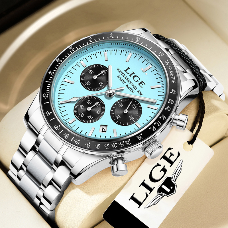Luxury Watch Top 10 - LIGE トップブランドの高級新しいメンズ腕時計クォーツマン腕時計防水夜光時計男性用日付クロノグラフスポーツ腕時計 + ボックス
