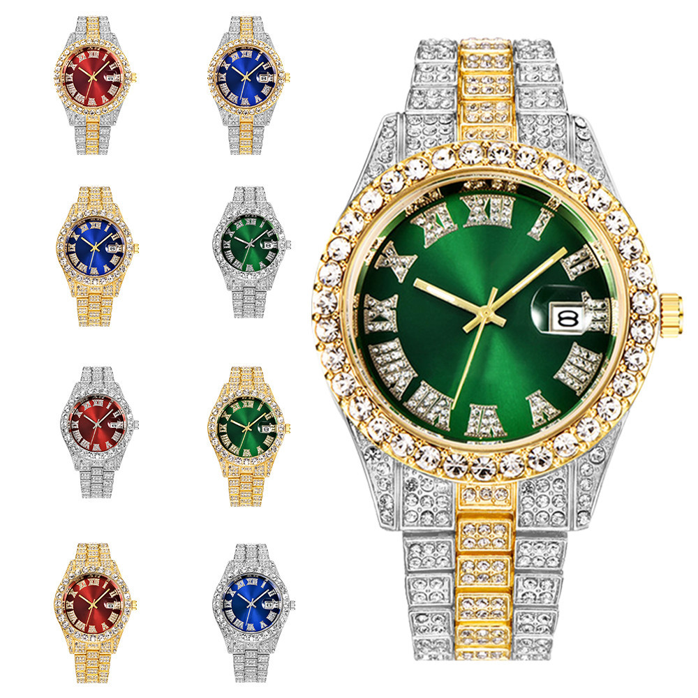 Luxury Watch Iceberg - 新 2025 腕時計男性の高級アイスアウトダイヤモンドクォーツメンズ腕時計カレンダーヒップホップ男性時計レロジオ Masculino ドロップシッピング