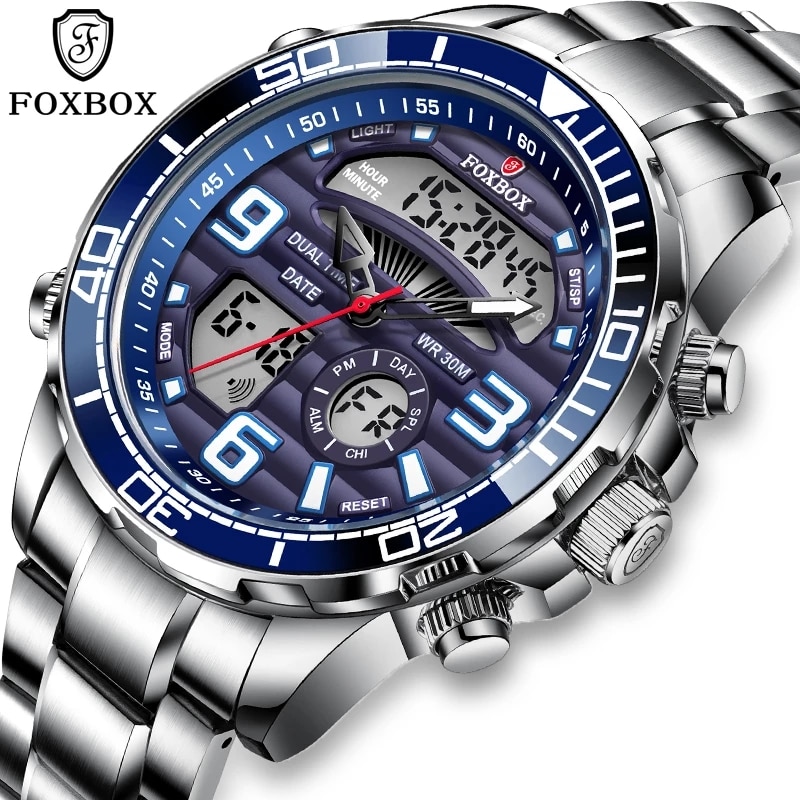 Luxury Watch Maker - 2024トップブランド高級デジタルメンズ時計トップ高級スポーツクォーツ腕時計男性用全鋼製防水時計 + ボックス