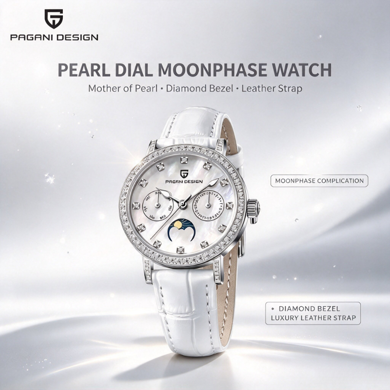 Luxury Watch Top 10 - パガーニデザイン PD1789 女性用クォーツ時計。日本製ムーブメント、サファイアクリスタル、レザーベルトを採用。最高級のラグジュアリーで洗練されたデザイン。