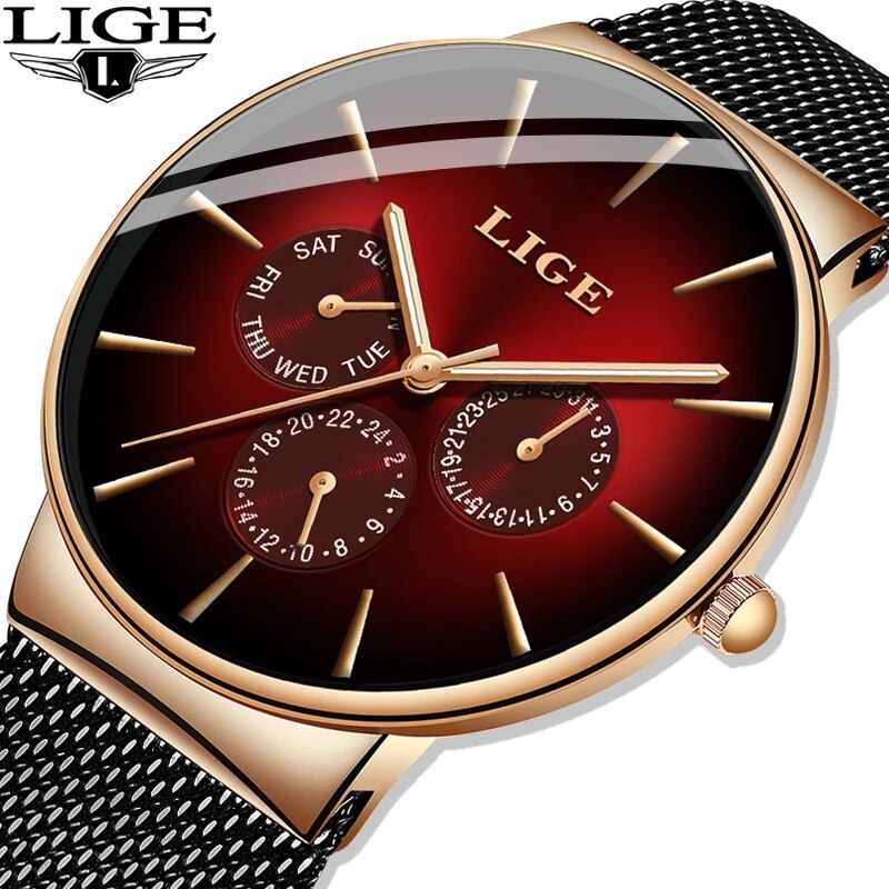 Luxury Watch Top 10 - 新しいligeファッションメンズ時計トップブランド高級クォーツ時計メンズメッシュスチール防水超薄型腕時計男性用スポーツ時計