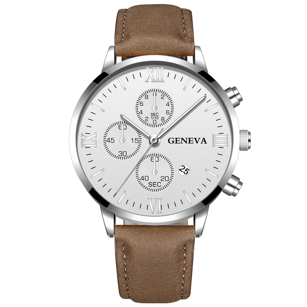 ジュネーブファッション男性日付合金ケース合成皮革アナログクォ - Luxury Watch Top 10 のレビューと価格