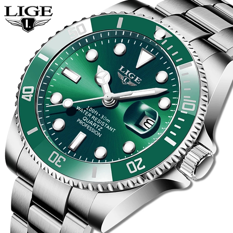 Lige-男性用時計,ファッションブランド,高級,防水,30 - Luxury Watch Maker のレビューと価格