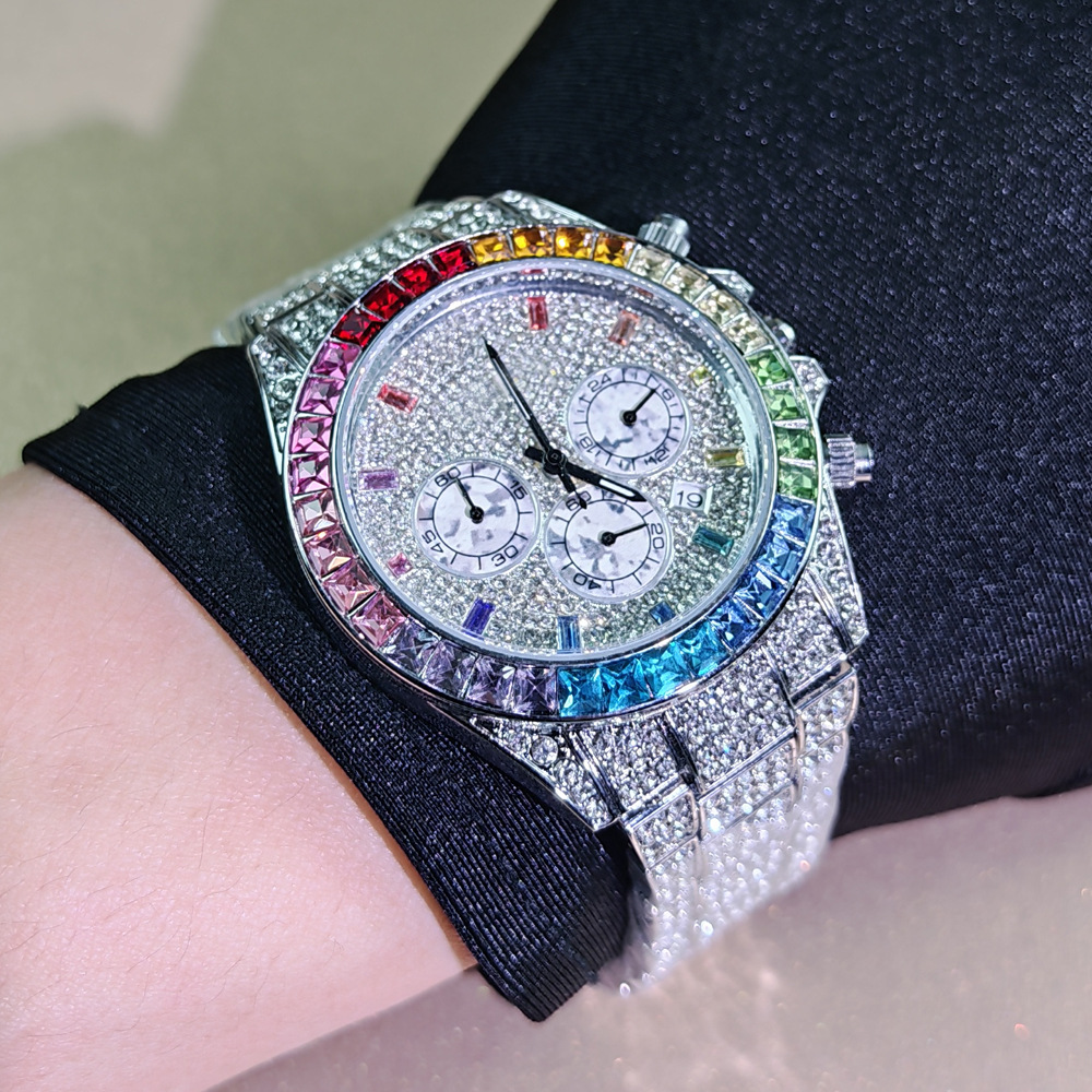 高品質ラグジュアリーアイスカラーダイヤモンドクォーツ腕時計メ - Luxury Watch Iceberg のレビューと価格