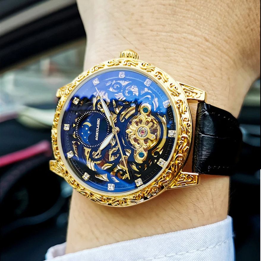 AOKULASIC レトロ アイスアウト スケルトン メンズ - Luxury Watch Iceberg のレビューと価格