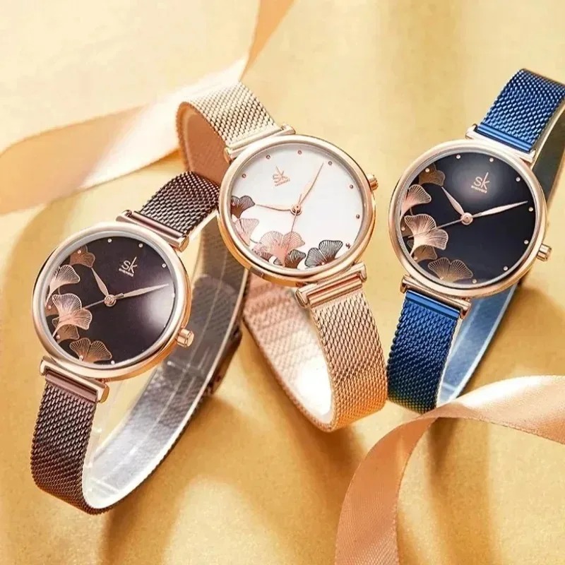 高級レディース腕時計 イチョウの葉柄 エレガント クォーツ防 - Luxury Watch Gift For Her のレビューと価格