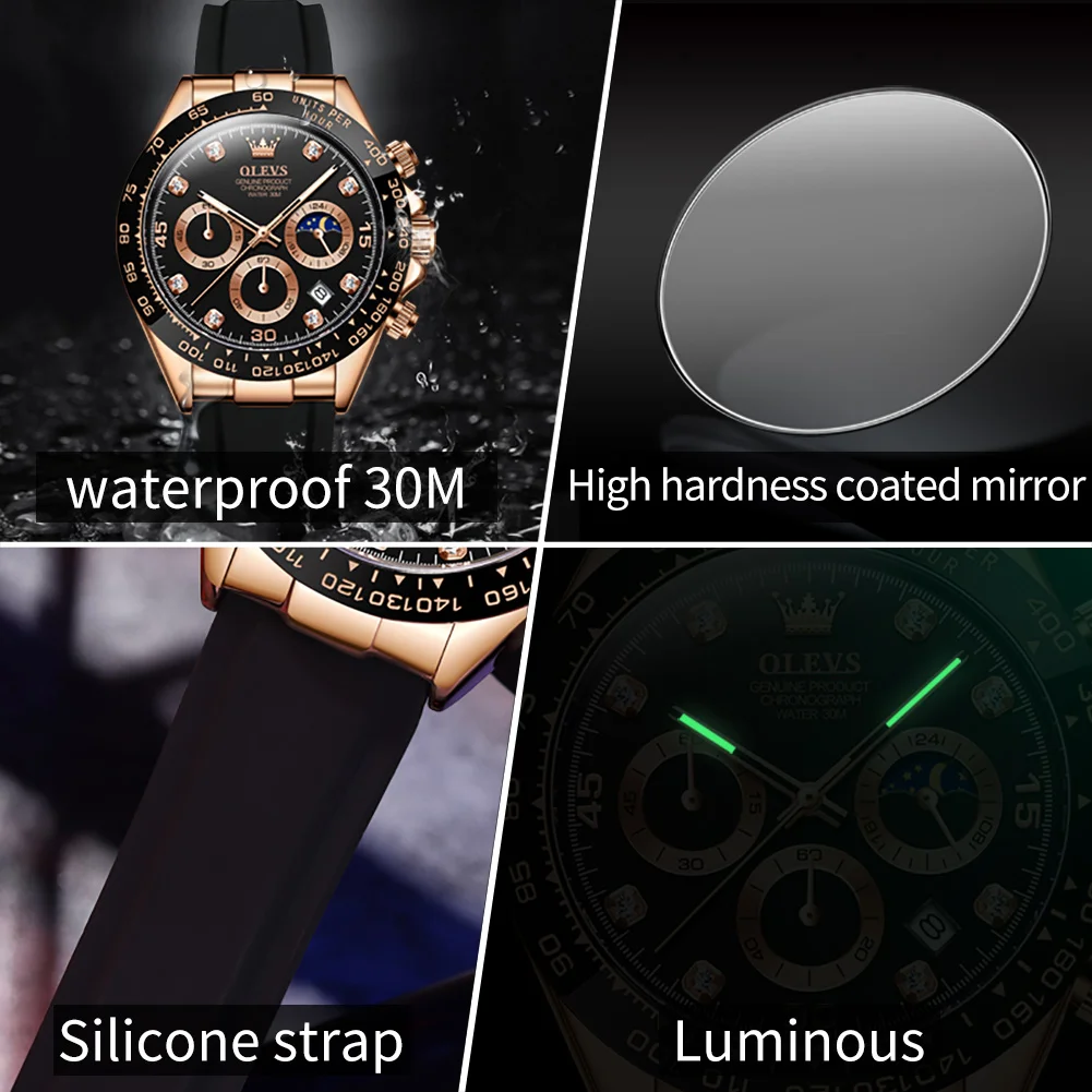 OLEVS 2875 メンズ腕時計 クロノグラフ 24時間表 - Luxury Watch Maker のレビューと価格